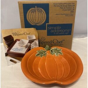 NEW Pampered Chef Simple Additions Pumpkin Dish Fall Thanksgiving‎